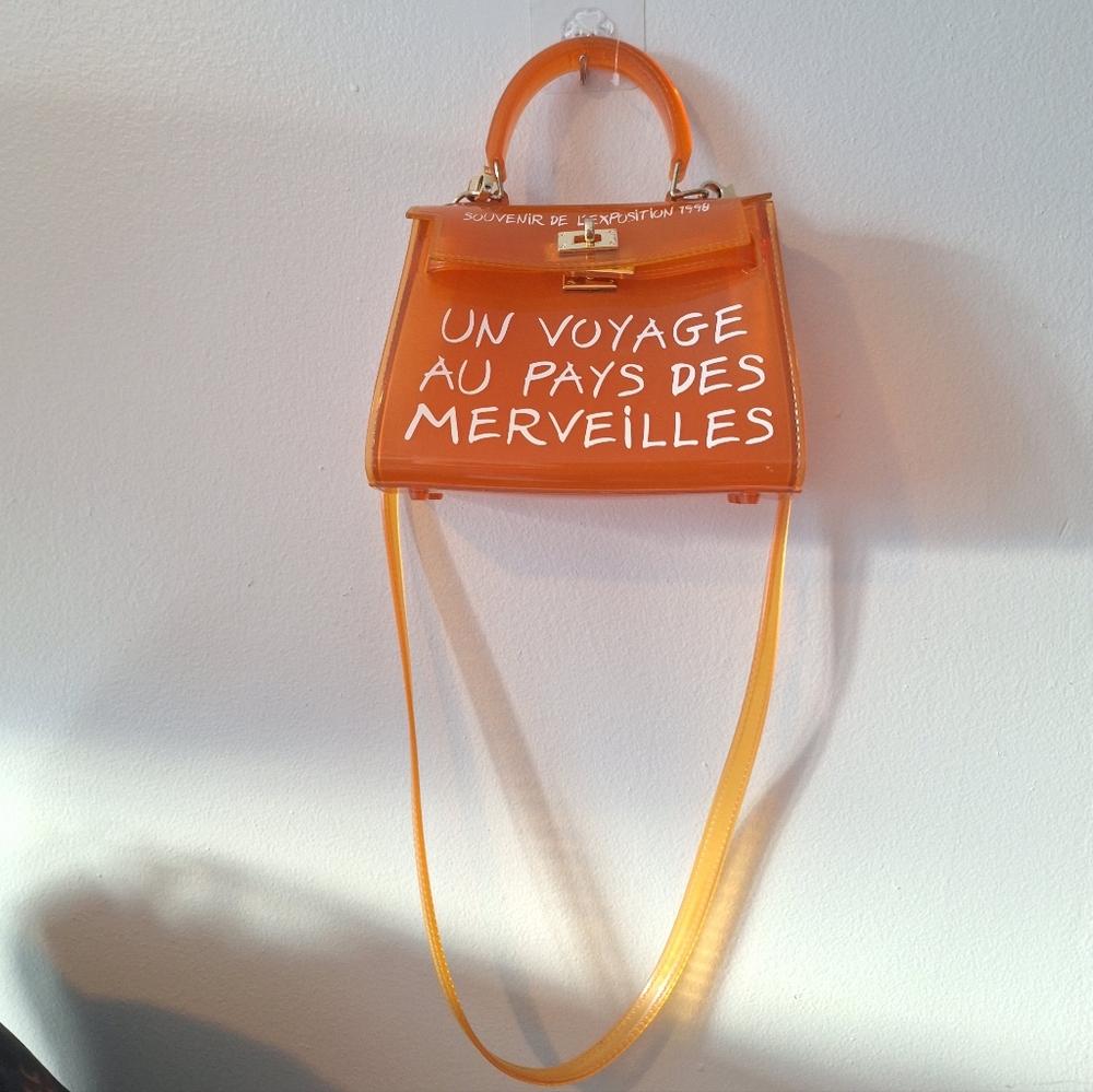 Orange Letter Jelly Purse Cute Clear Bag PVC Cross-body Handbags - Picture 2 of 10